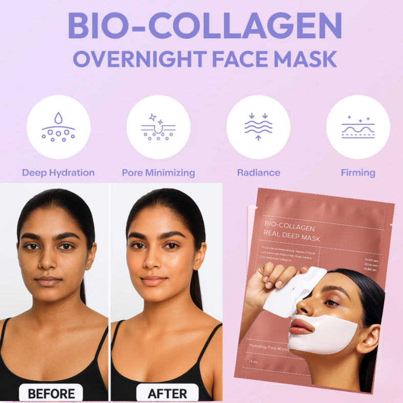 BareSkin™ Bio Collagen Mask- Korean Collagen Mask for Glass Skin (BUY 1 GET 3 FREE IN ₹999)