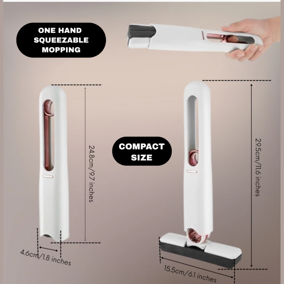 SqueezMop™ -2-in-1 Mop | Self-Squeezing Roller | Lightweight & Space-Saving