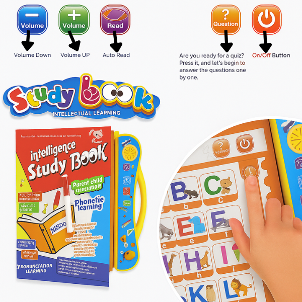 SmartLearner™ Sound Book – 3X Focus, 2X Fun, 0% Screen Time! (For ages 1-6 years old)