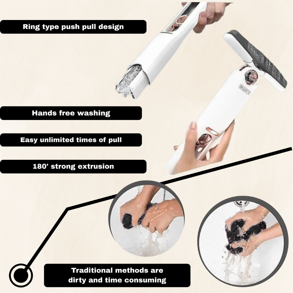 SqueezMop™ -2-in-1 Mop | Self-Squeezing Roller | Lightweight & Space-Saving