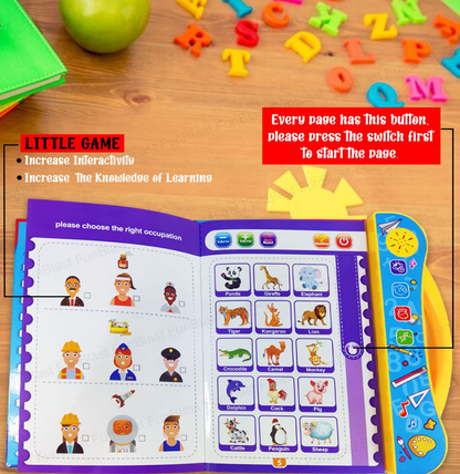 SmartLearner™ Sound Book – 3X Focus, 2X Fun, 0% Screen Time! (For ages 1-6 years old)
